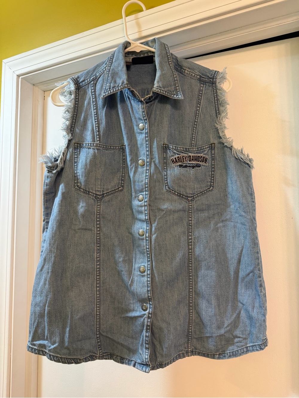 Harley-Davidson Light Blue Denim Sleeveless Vest